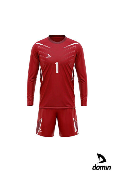 Genel Markalar Erkek Kırmızı Beyaz Kaleci Forması Maç Futbol Forması Goalkeeper Jersey Gk Qapıçı Forması Dmnf5581