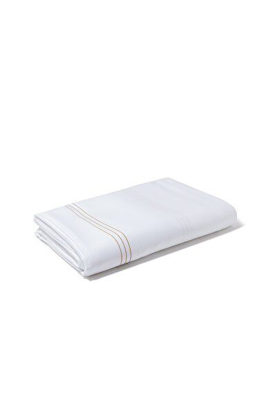 CELSO DE LEMOS Quadra Yatak Örtüsü Lüks Altın Sınır İşlemeli Mısır Pamuk, 260...