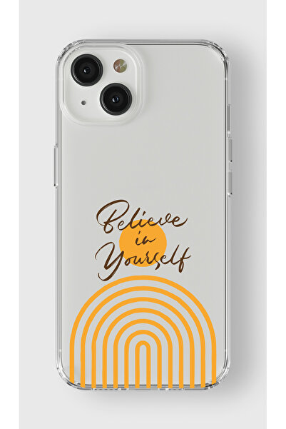 moonset Iphone 13 Uyumlu Believe Tasarımlı Baskılı Şeffaf Telefon Kılıfı