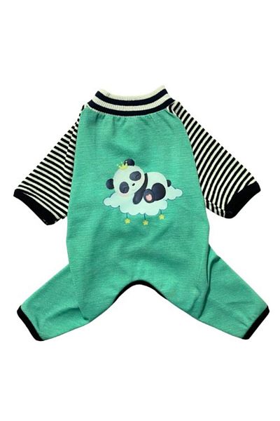 GedyCo Mint Panda Combed Cotton Small Breed Dog Jumpsuit