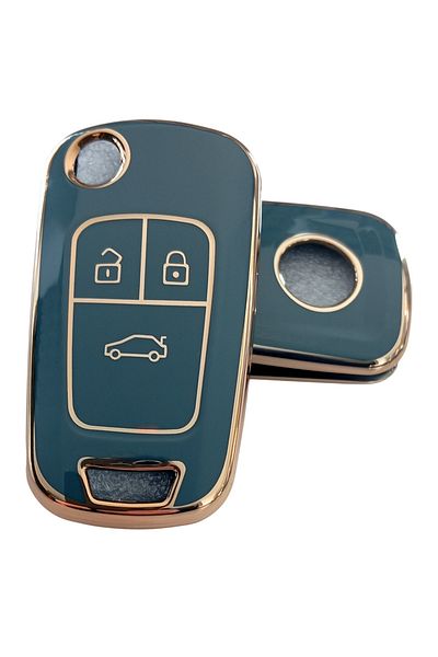 Kasey Nano Control Key Case for Opel Astra J Insignia Chevrolet Cruze - Grey Gold