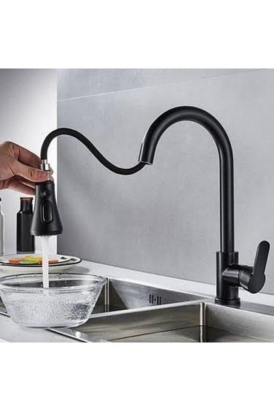 FLEKO Black Spiral Kitchen Sink Faucet