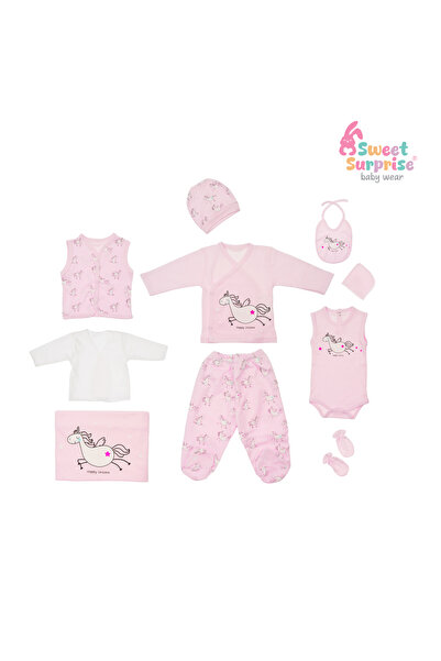 Butik SWEET SURPRISE MUTLU UNİCORN PEMBE %100 PAMUK 10'LU YENİDOĞAN HASTANE Ç...