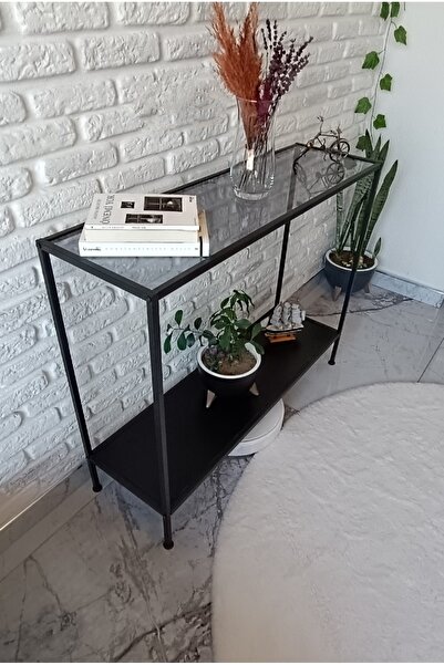 Home Elegance Siyah Dresuar Kahve Köşesi Modern Konsol 100 cm