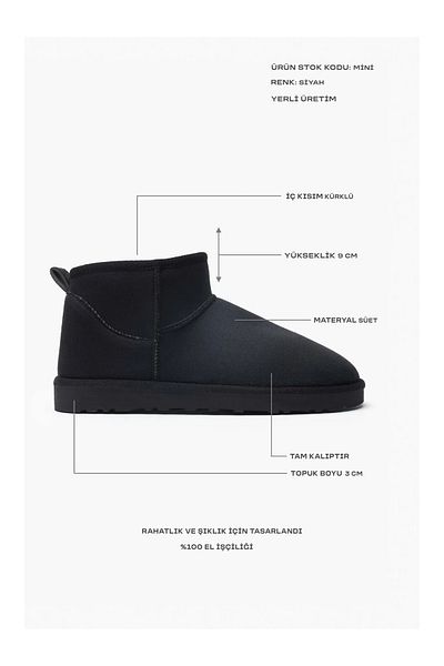 w white stars sports & wear Mini Size Suede Ankle Boots with Fur Inside Flat Sole Women's Shoes with Novelty Style