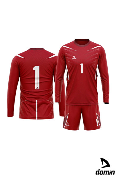 Genel Markalar Erkek Kırmızı Beyaz Kaleci Forması Maç Futbol Forması Goalkeeper Jersey Gk Qapıçı Forması Dmnf5581