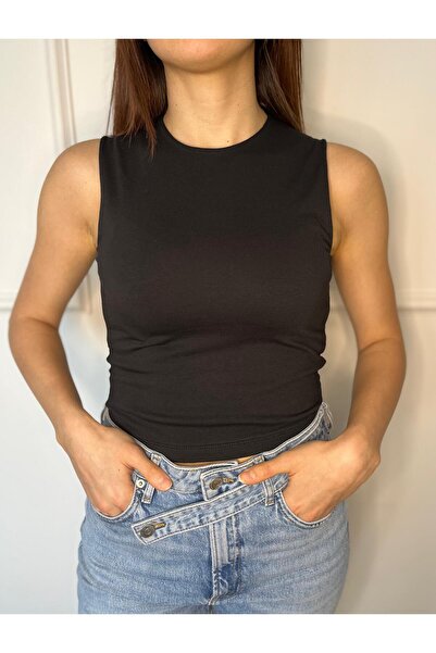 Moda Küpü المرأة السوداء ليكرا مضلع واسعة الكتف صفر كم عارضة يموت تي شيرت طاق...