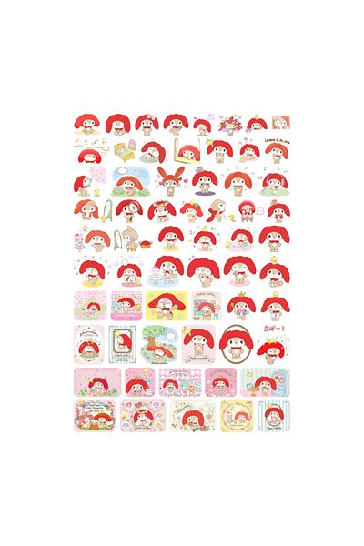Ororabutik Σετ αυτοκόλλητων Hello Kitty 62 τμχ - Αυτοκόλλητο Kawai Little Forest Fellow και Sketchbook