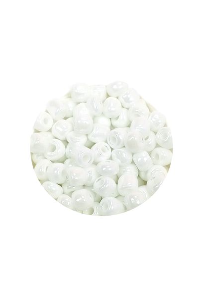 STUMBANNG Bulky Glass Sand Beads Large Size (6/0) 4 mm - 20 Grams - Snow White - Bnc073