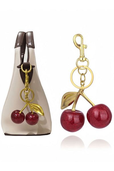 BEEMINE Breloc Cireș - Design Charm pentru geantă