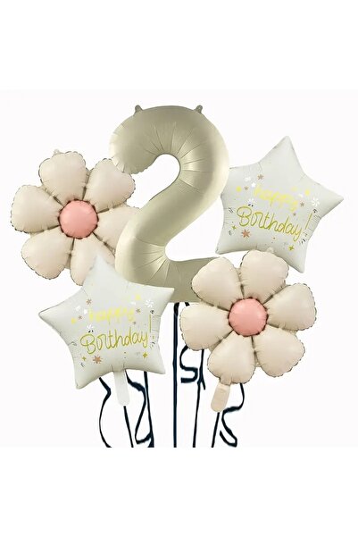 DÜVENCİ TİCARET KREM PAPATYA FOLYO BALONLU YAŞ BALON SET