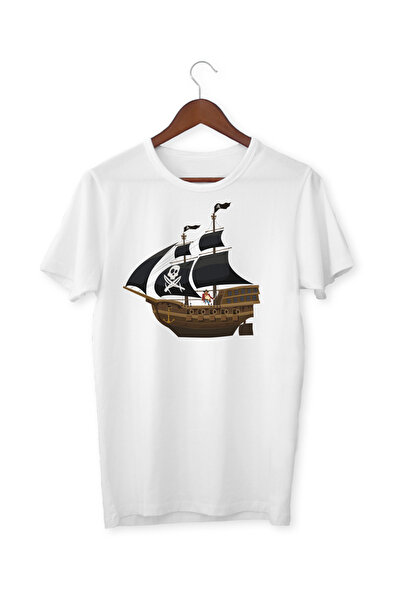 ALPŞAN TİCARET Piratska majica. Majica sa piratskim brodom i Sa deznom mornar...