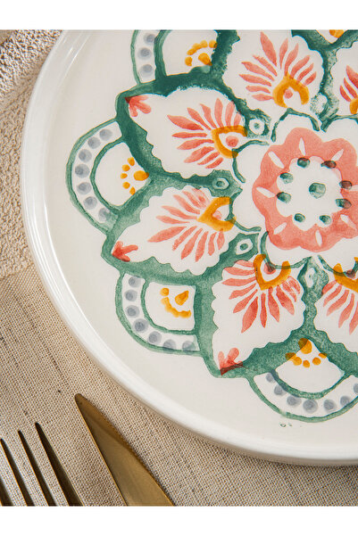 M'art Home Set of 6 Boho Handmade Cake Dessert Plates - Stackable 20 cm