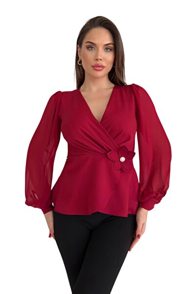 Moda Amore Жіночий піджак з деталями у вигляді перлинних ґудзиків та V-подібн...