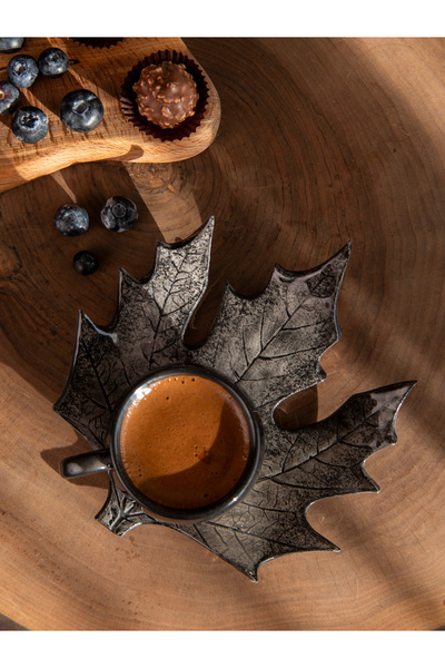 M'art Home Black Çınar Handmade Coffee Cup -150 ml