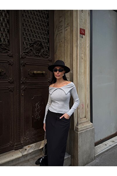 Butik Bluză / Body / Tricot de damă cu guler Madonna cu umăr