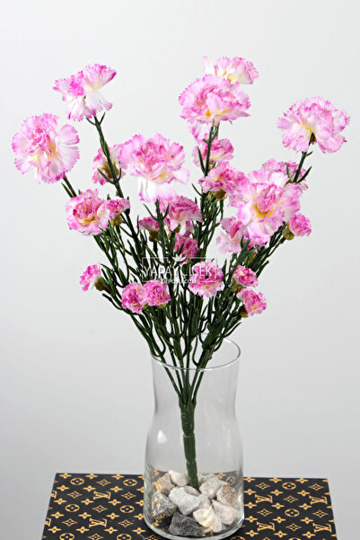 Yapay Çiçek Deposu Yapay Çiçek 7 Dallı 30 Çiçekli Karanfil Demeti Lila