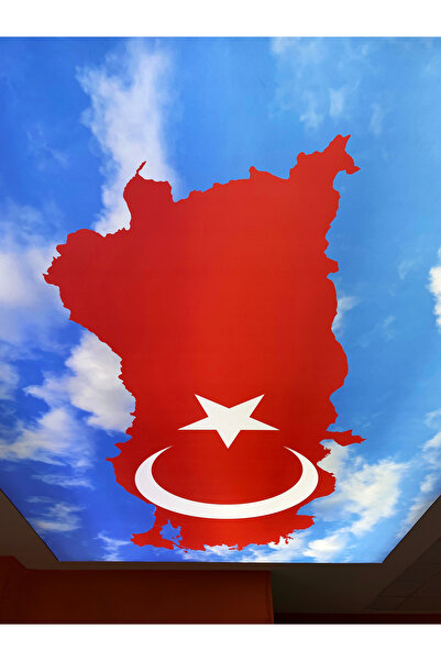 poster marketi Türkiye Haritalı Türk Bayraklı Gergi Tavan | Özel Tasarım | Va...