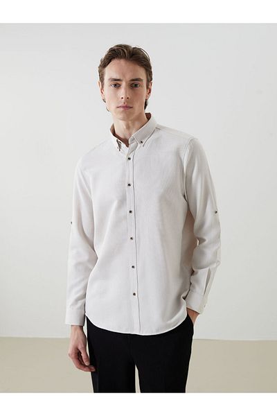 LC Waikiki Cămașă Dobby pentru bărbați, cu mânecă lungă, slim fit