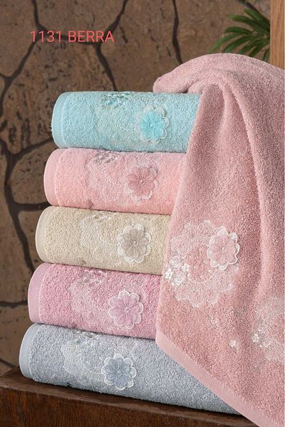 Fiesta 30X50 cm 3D Embroidered 100% Curl Assortment 6 Pieces Kitchen Towels