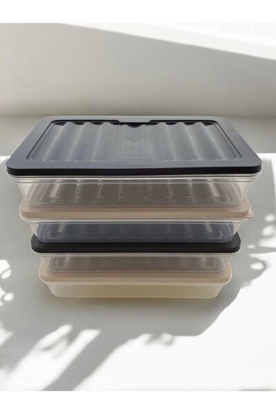 PONÇİK STORE Set of 4 1200 ml Refrigerator Organizer, Freezer and Microwave Storage Container