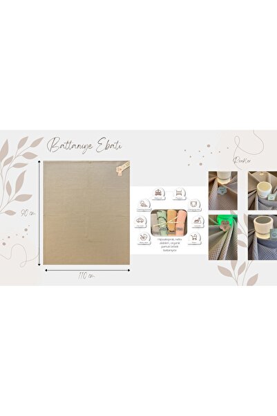 Çok Amaçlı %100 Organik Pamuk Unisex Sustainable Bebek Battaniyesi Gots - Sertifikalı 110x90 Cm