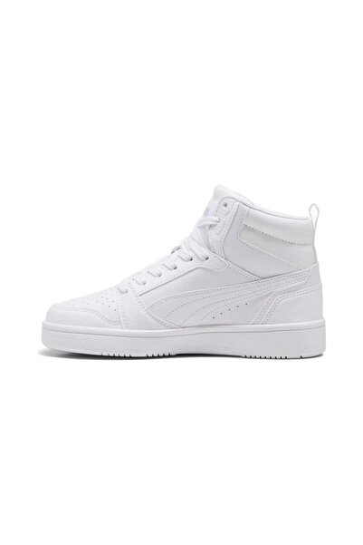 Puma 393831 05 Rebound V6 Mid J Beyaz-Gri Kadın Spor Ayakkabı