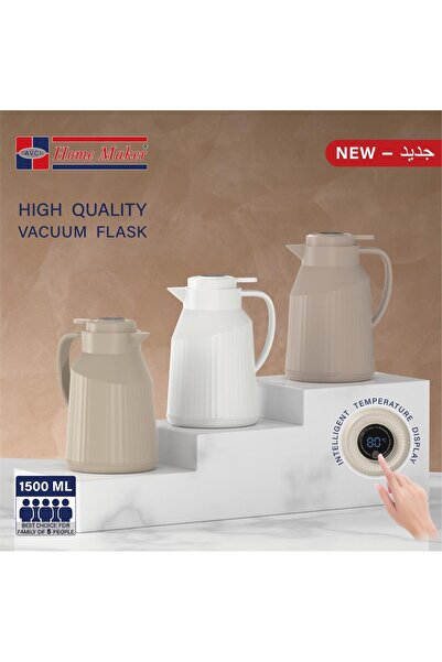 AVCI HOME MAKER 1.5 LITRE VACUUM FLASK - TEMPERATURE DISPLAY, GREY