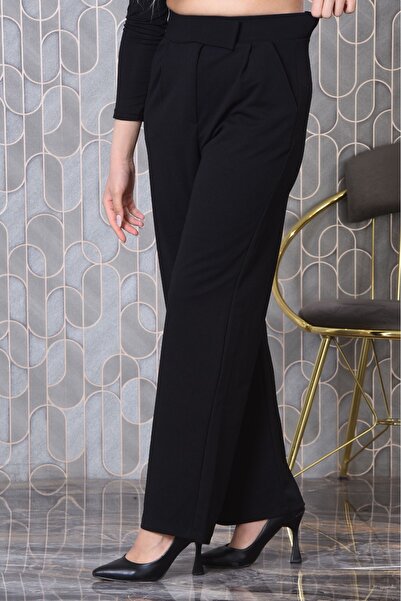 MİSLİNE Women's Lycra Pants Velcro Closure Plus Size New Season