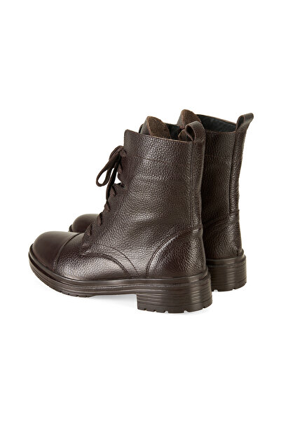 Desa Lias Kahve Kadın Fermuarlı Deri Bot