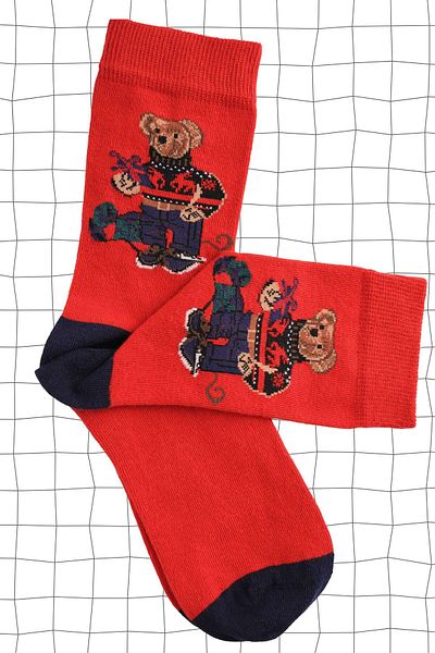 ZISHAN Teddy Bear Socks - Trend Patterned with Heel and Fingertip Detail 444