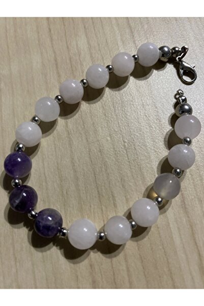 RaHan Leo Natural Stone Leo Pink Quart Amethytes Hand Made
