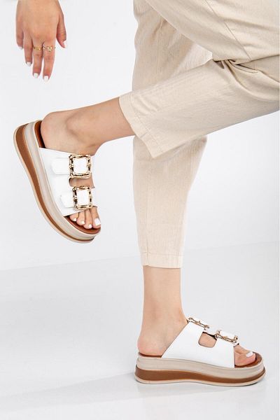 Roza 322 -Stylish Slippers with Double Buckle