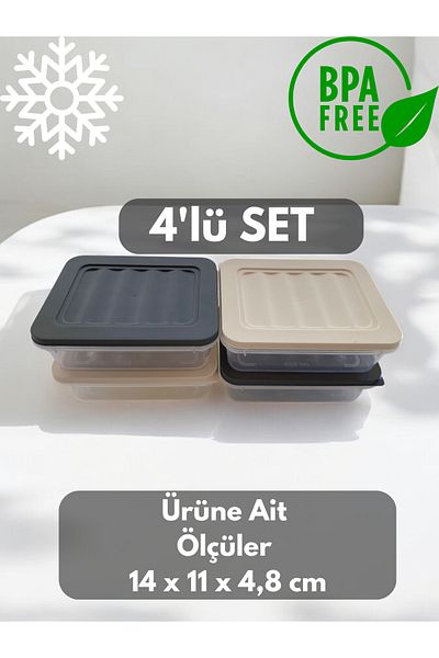 PONÇİK STORE 4-Piece 600 ml Refrigerator Organizer Storage Container