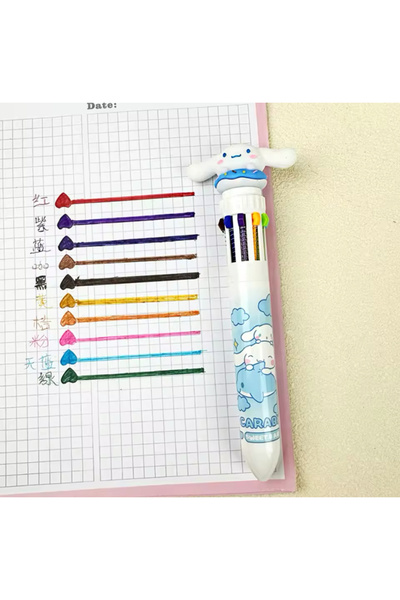 synshop Cinnamoroll Sanrio 10 renkli Tükenmez Jel Kalem 1 Kalemde Okul Kırtas...