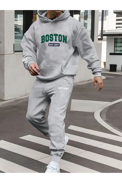 Elfa Tekstil Printed Unisex Tracksuit Set - Hooded