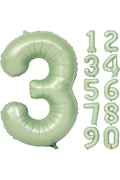 party mix Retro Yeşil Rakam Balon | Numaralı Folyo Balon | 1 Yaş Rakam Balon ...