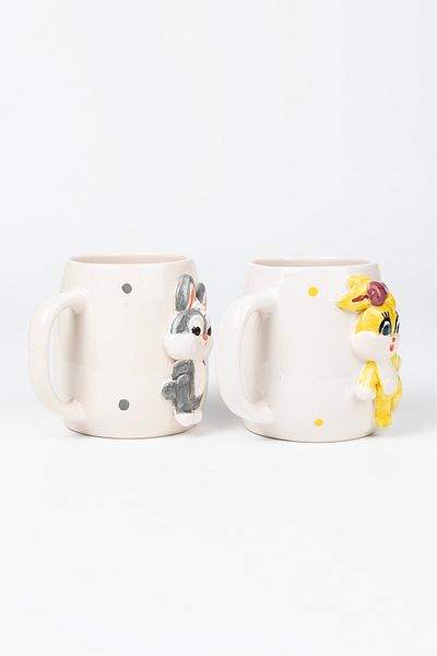 Loomart Handmade Ceramic Mug Cup with 3D Mr. Bunny Figure 400 ml Dear Cup