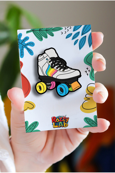 Rozzy Lab Paten Renkli Skate Colorful - Rozet - Broş - Yaka Çanta Aksesuar