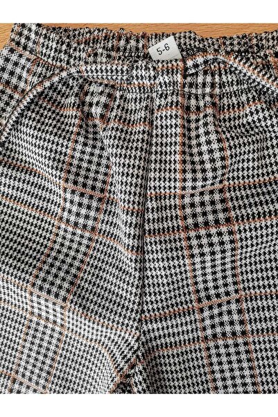 Danunakids KIZ ÇOCUK MEVSİMLİK EKOSE PANTOLON YENİ SEZON WİDE LEG PANTOLON