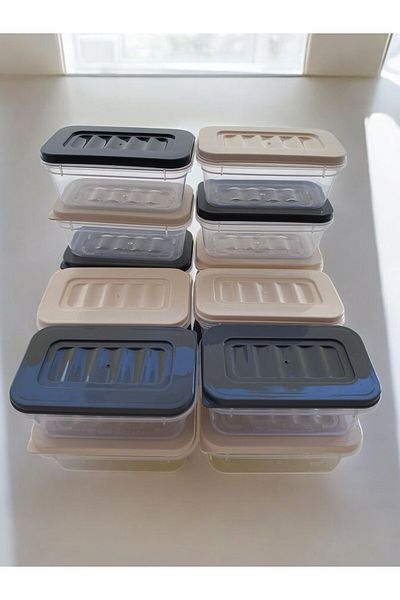 PONÇİK STORE Set of 16 240 ml Refrigerator Organizer, Freezer and Microwave Storage Container