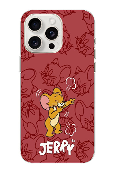 moonset Iphone 16 Pro Max Uyumlu Jerry Tasarımlı Baskılı Şeffaf Telefon Kılıfı