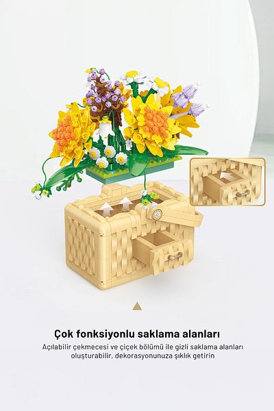 balody Basket Flowers Series – Sunflowers (Bl21072) Mini Block Building Toys Set