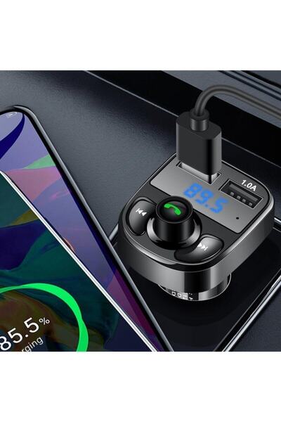 Genel Markalar Carx8 Araç Kiti Fm Transmitter Bluetooth 5.0 Usb Şarj Oto Müzi...