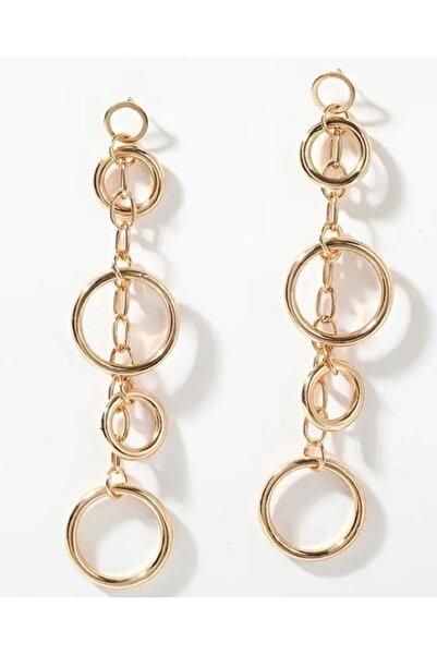 Dgt Luxury Uzun Geometrik Halka Küpe-Kulak İğnesi Paslanmaz Çelik