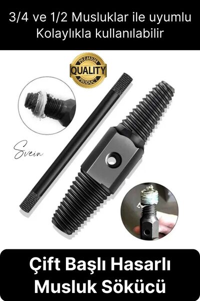 Svein Kırık Musluk Ters Kılavuz Açıcı Aparatı Çift Başlı Su Borusu Vida Hasar...