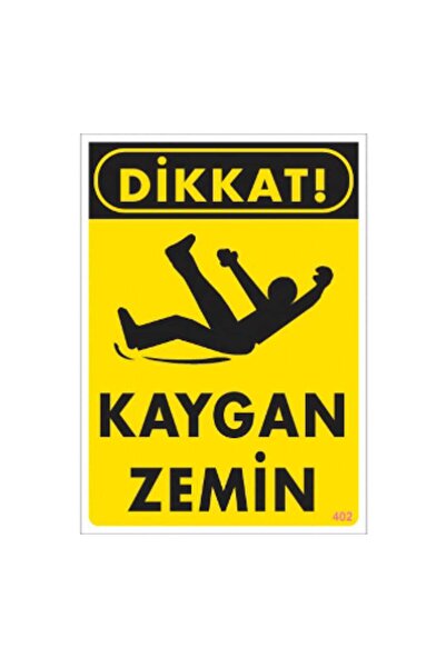 KanvasSepeti Uyari Folyo Etiket Baskılari ''Dikkat Kaygan Zemin'' Etiket Foly...