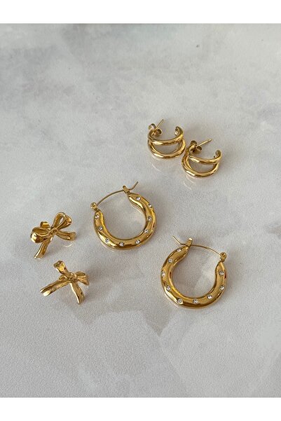 Nour Co Kurdele Kararmaz Çelik Küpe