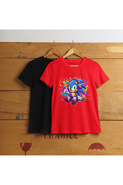 MAGORS SONIC ŠTAMPANA Pamuk DELNA DEČJA MAJICA SA KRUGLOM KRUGOM