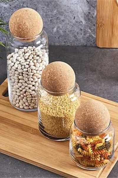 sweenhome 3 Size Top Lid Glass Jar Storage Container